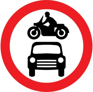 No motor vehicles sign