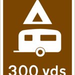 Camping and caravan site 300 yards ahead