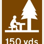Picnic area 150 yards ahead