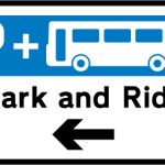 Distance and direction to a parking place ahead from which a 'Park and Ride' scheme operates