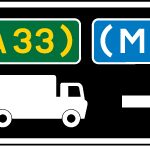 Junction ahead leading to route advised for goods vehicles