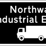 Direction to destination shown of route advised for goods vehicles