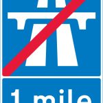 End of motorway regulations, including the national speed limit in 1 mile