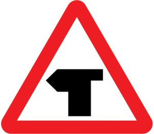 T-junction ahead (left)