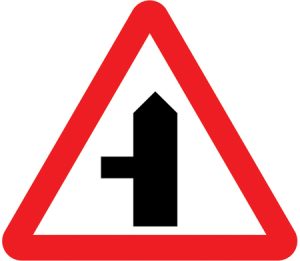 Side road ahead (left)