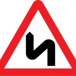 Double bend or series of bends ahead, first to the left