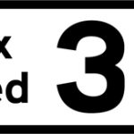 Maximum speed of 30 miles per hour advised at a bend or other hazard
