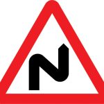 Double bend or series of bends ahead, first to the right