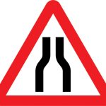 Road narrows on both sides ahead