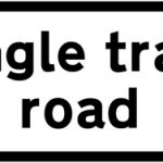 Road only wide enough for one line of vehicles