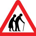 Frail or disabled pedestrians likely to cross road ahead