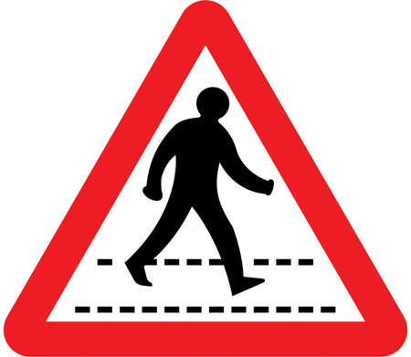 Pelican crossing ahead warning