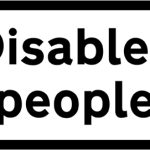Disabled pedestrians likely to cross road ahead