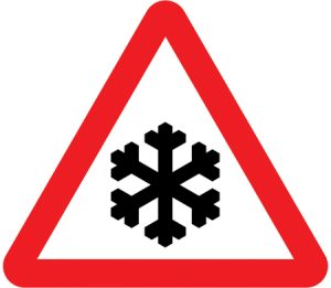 Risk of ice or packed snow ahead