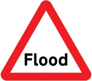 Flood warning sign