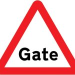 Gate warning sign