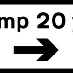 Road hump to the right and at 20 yards
