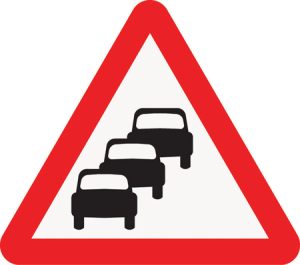 Traffic queues likely on road ahead