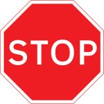 Stop before crossing the traverse line on the road and ensure the way is clear before entering a major road