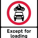 Entry to and waiting in pedestrian zone restricted except for loading during the period indicated