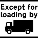 Goods vehicles requiring to enter the road for loading or unloading of goods are exempted from the prohibition conveyed by the associated sign
