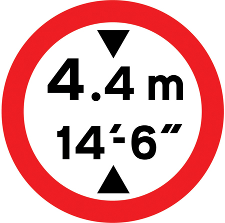 Vehicles exceeding 14'-6'' in height prohibited