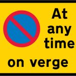 Continuous prohibition on waiting except loading and unloading on the verge