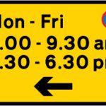 Waiting prohibited except for loading and unloading during the times and in the direction indicated