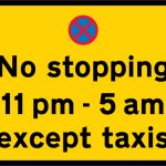 Prohibition on stopping by vehicles other than taxis during the period indicated