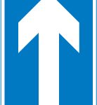 One-way at junction sign