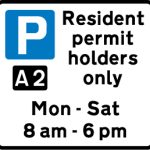 Parking place reserved for resident permit holders during the time period indicated