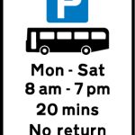 Parking place for buses only during the times shown