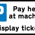 Location of 'pay and display' ticket machine