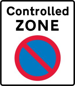 Entrance to a controlled parking zone