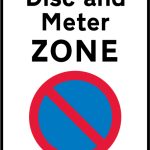 Entrance to a disc and meter parking zone