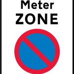 Entrance to a meter parking zone