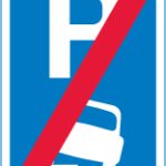 End of area where vehicles may be parked partially on the verge or footway