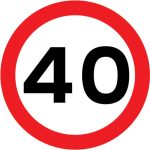 Maximum speed limit of 40 miles per hour