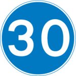 Minimum speed limit of 30 miles per hour