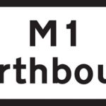 Location of road works immediately ahead on route indicated