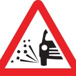 Loose chippings on road ahead