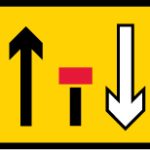 Centre lane of a three lane single carriageway road closed