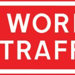 Direction to be taken by road works or construction traffic at a junction or works entrance