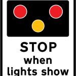 Warning of light signals at a level crossing without a gate or barrier ahead