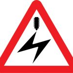 Electrified overhead cable ahead