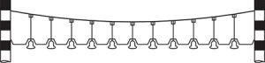 Load gauge giving audible warning to drivers where vehicle exceeds safe height under electrified overhead cables