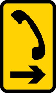 Direction to emergency telephone or telephone at or near a railway or tramway level crossing