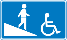 Ramped entrance to pedestrian subway