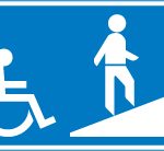 Ramped entrance to pedestrian overbridge