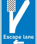 Direction to escape lane ahead for vehicles unable to stop on a steep hill